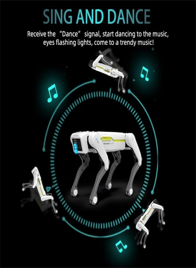 EXOMOON كلب روبوت ميكانيكي ذكي من إكسومون، لعبة كلب روبوت تعمل بالتحكم عن بعد بتردد 2.4 جيجاهرتز، تحكم صوتي ذكي، اتصال بالهاتف عبر البلوتوث، قابل للبرمجة، يرقص، يتفاعل، هدية مثالية للأطفال - Image 3